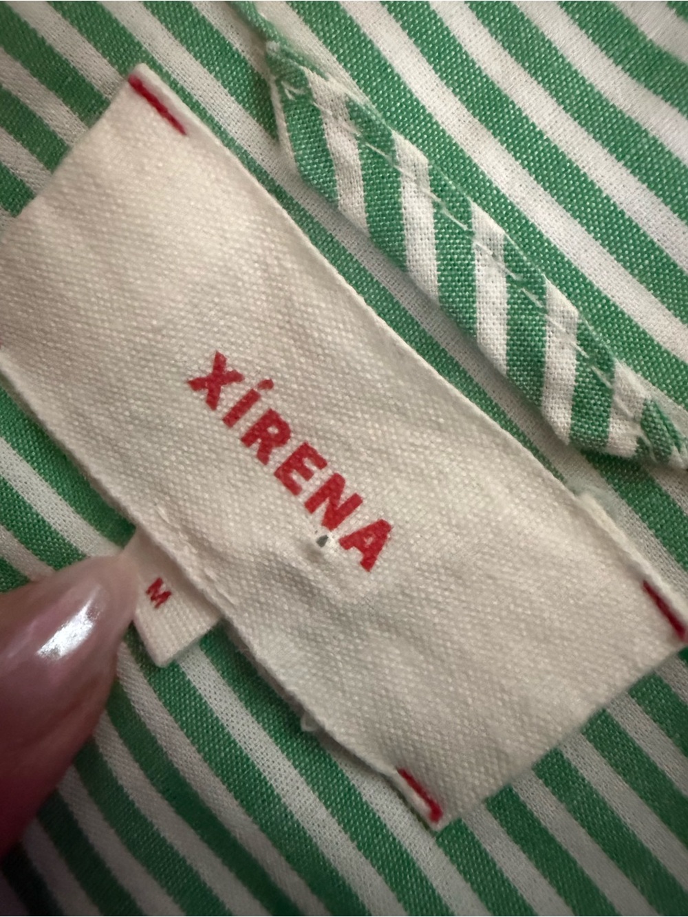 Xirena Marlowe Dress in Green and White Stripes Size Medium - Picture 9 of 9